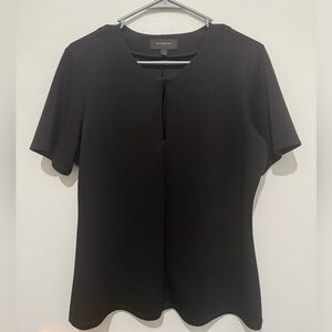 Banana Republic black jersey style blouse with keyhole accent